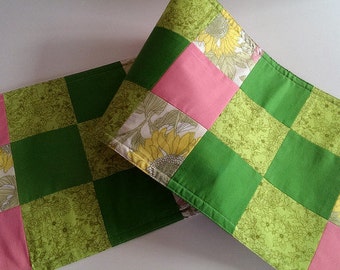 Bright Green and Pink Table Runner
