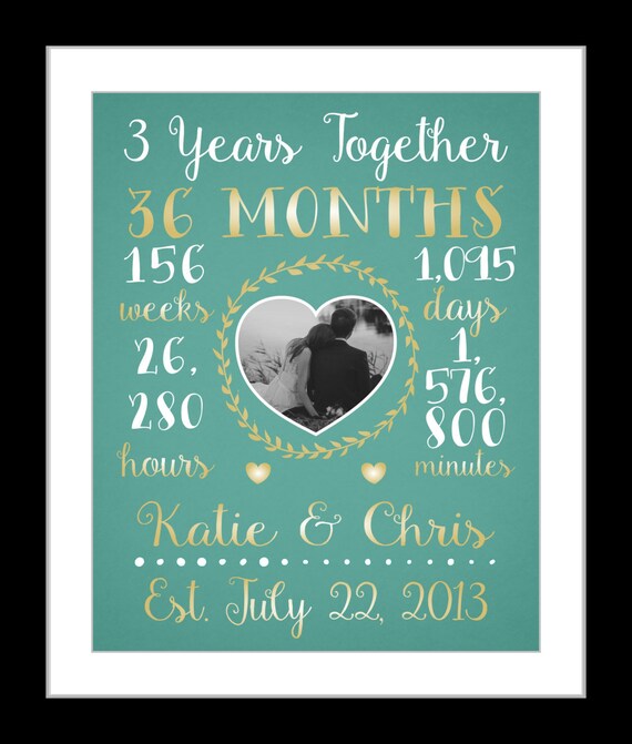 Any Or 3 Year Anniversary Gift 3 Year Wedding Anniversary