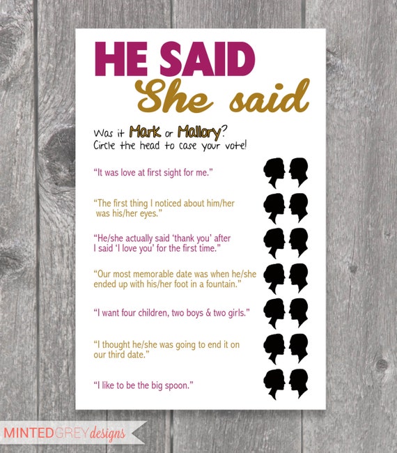 printable he said she said bridal shower game
