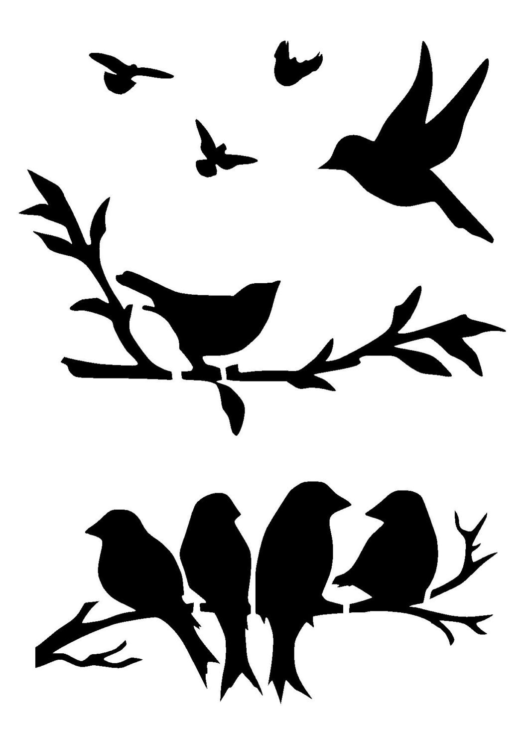 Free Printable Bird On Branch Stencils Free Printable Bird On Branch Stencils