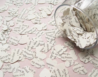 Beauty and The Beast Book Confetti Hearts - Choose from amounts of 200 to 1400 - Wedding Party Table Decoration