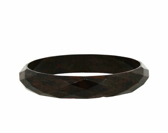 1930s Faceted Brown Celluloid Vintage Bangle