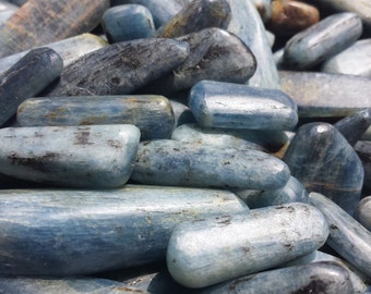 BLUE KYANITE TUMBLED Stone One (1) Medium/Large Natural Tumble Stone