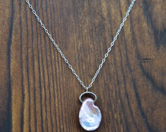 Unique Pink Keshi Pearl and Sterling Silver Necklace