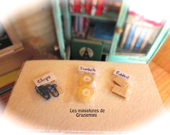 Miniature school supplies -scale 1:12-Dollhouse miniatures