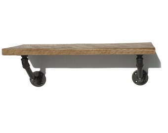 Industrial Pipe Shelf, Reclaimed Wood Shelf, Rustic Shelf, Industrial Furniture