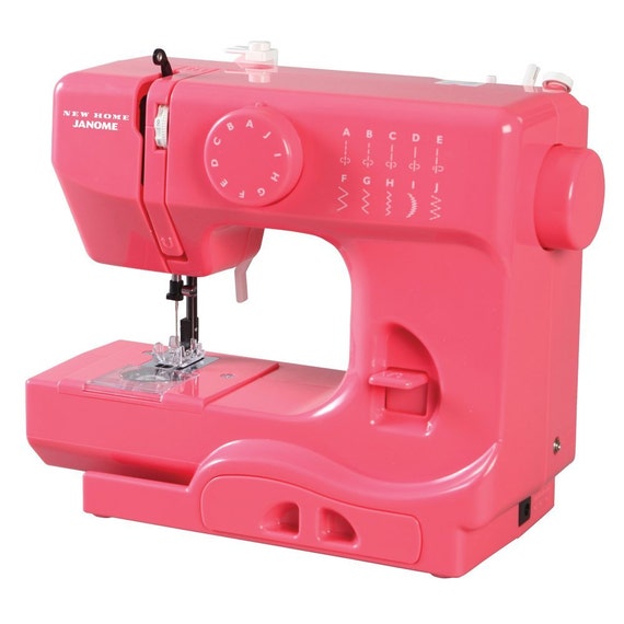 Janome New Home Portable Sewing Machine Lightning Red Color