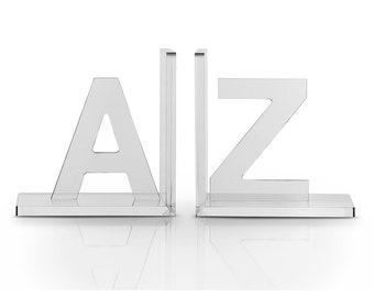 Luxe Crystal Acrylic Bookends A to Z