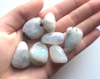 Rainbow moonstone tumble stone