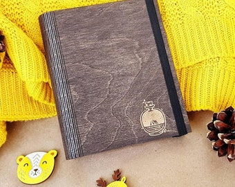 Personalized Recipe Book Binder Bridal Shower Mothers Day Gift Custom Gift From Daughter Wooden Notebook Gift for Bride Journal Cookbook