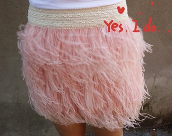 17.72 inches (45cm) ostrich feather skirt for party, ball SKT#15008