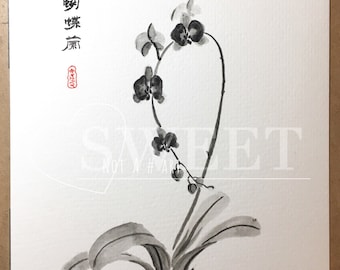 Phalaenopsis orchid - Traditional Chinese Painting