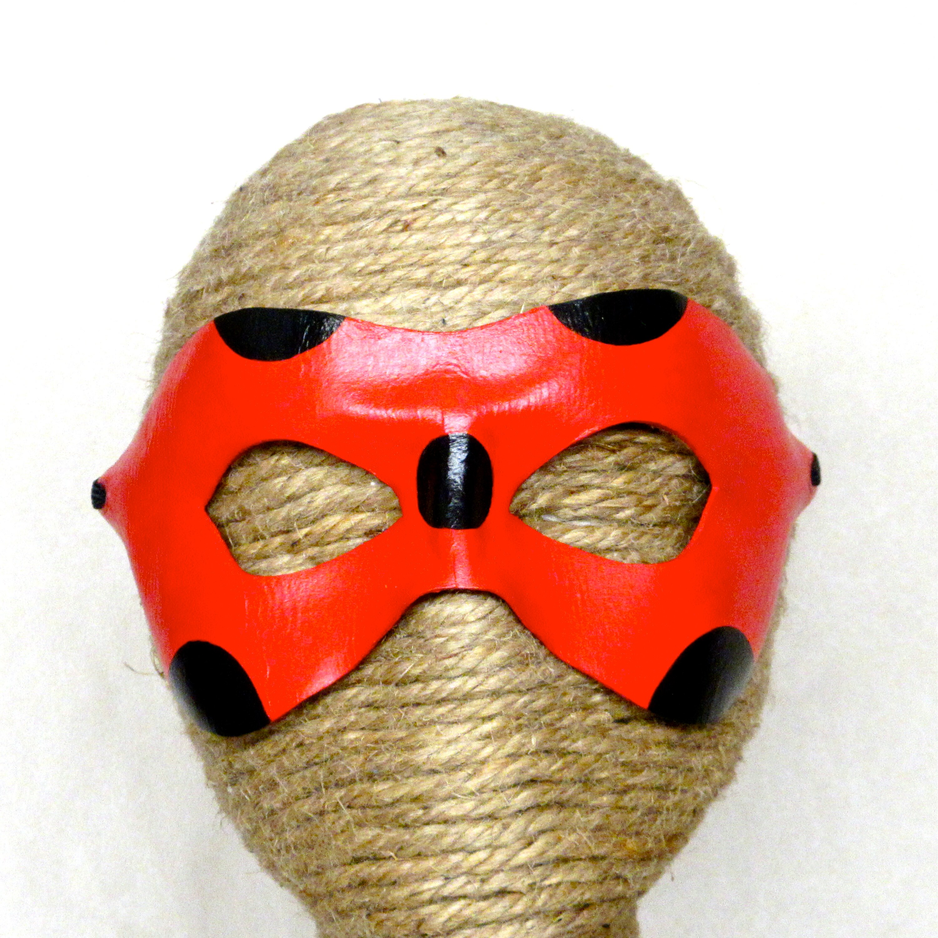 Leather Ladybug Mask Miraculous Red and Black Eyemask Adult