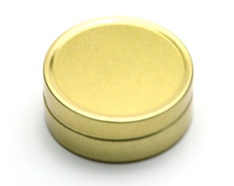Free shipping - Empty GOLD Tin Cosmetic Pots Containers Aluminium 10ml