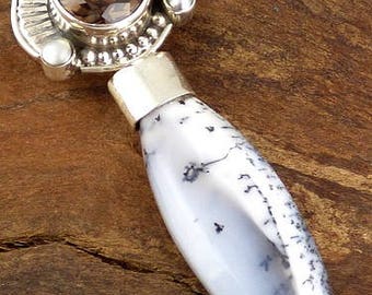 DENDRITIC Opal PENDANT natural stone, dendritic Opal pendant, dendrite Opal jewelry, KB7.3