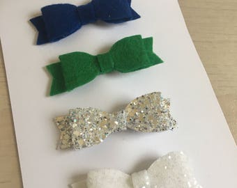 Felt and glitte Bow set, fringe bow set