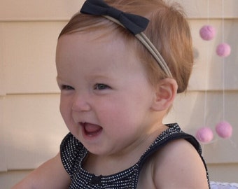 Baby headband SET, Baby Headbands,SALE Baby girl headbands, Jean, Small Bows, Baby Bows, Newborn headbands, Nylon Headbands, Baby hair bows,