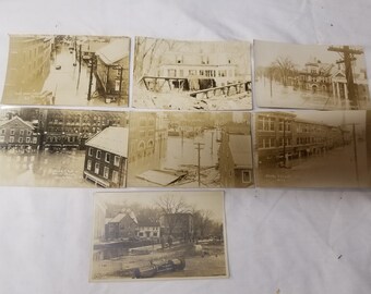 Lot of 7 postcards Montpelier VT 1927 Flood