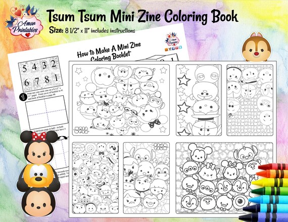 Download Tsum Tsum Coloring Coloring Zine Mini Coloring Coloring