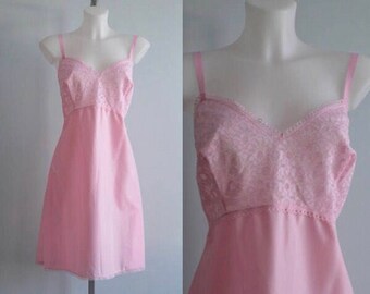 Vintage Pink Full Slip, 1950s Pink Slip, Pink Full Slip, Prova, Vintage Lingerie, Pink Slip, Slips