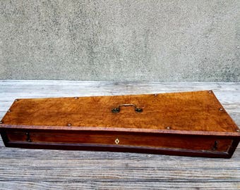 Antique American Civil War Era Birdseye Maple Coffin Violin Fiddle Case