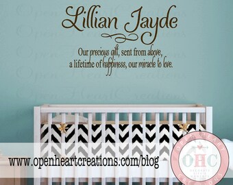 personalized baby nursery wall decal with butterfly kisses