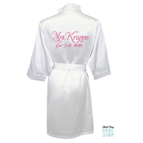 personalized satin bridal robes