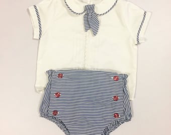 Baby boy set, vintage handmade clothes for baby boy, baptism clothes for baby boys, summer clothes, first birthday and photo shoot baby bo