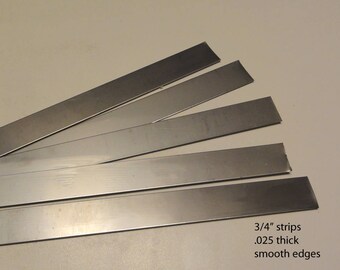 Wholesale-bulk- stainless Steel strips. .75" 1" 1.5" wide , 2 foot lengths, 5 count