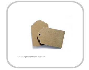 Kraft Paper Tags- Small favor tags wedding Gift Tags- Brown Kraft Tags - Set of 50