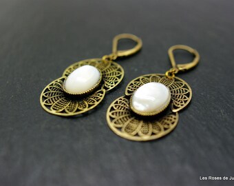 Bronze art deco earrings
