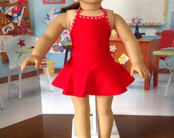 Wild Waves red swimsuit, one piece swimsuit, swimsuit with skirt. Red swimsuit, wavy skirt swimsuit, foldover elastic trimmed swimsuit