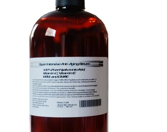 32 oz (2x16oz) Refill Super Intensive Anti-Aging Serum-100% Pure Hyaluronic Acid,Vitamin C, Vitamin E,MSM, and DMAE