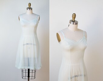 1960s Flipsy Slip / 60s Mint Green Sheer Babydoll Nightie