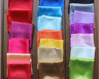 20 Colors Available/Silk Square Neck Scarf/9.9 each or 3 for 24.9/Silk Bandanas/Silk Headband/Silk Hair Scarf
