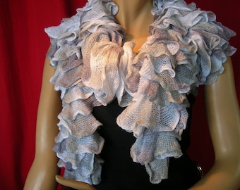 Long scarf "Brasilia" shades of grey collection