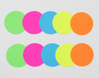 50 Bright Color Circles die cuts, your choice of size, 1",1.5",2",2.5",3.5", great for tags, scrapbooking, baby shower