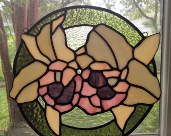 Cattleya Orchid Stained Glass