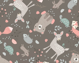 Little Ones - Little Friends Grey from 3 Wishes Fabric