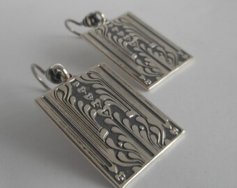 Sterling Silver Art Deco Earrings Bohemian Earrings, Made in Montana Fine Jewelry Birthday Gift Anniversary Gift for Wife Art Deco Jewelry