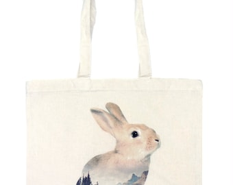 Rabbit Tote Bag - Faunascapes by WhatWeDo