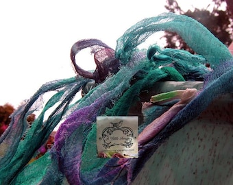 Water Colored Silk Chiffon Crepe Recycled Ribbon