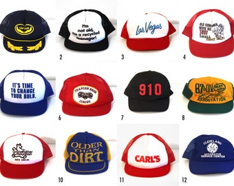 Vintage 80s trucker hat mesh snap back tourism funny sayings you pick