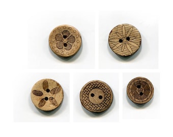 1.7 or 1.5 cm pattern choice coconut buttons