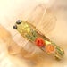 Golden Floral Dragonfly Bead Handmade Lampwork