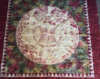 Whole Earth Quilted Wallhanging, pattern by Hoopsisters , 60" Square