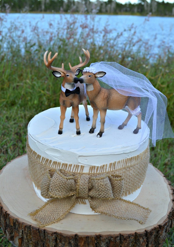 Doe and Buck cake topper-Deer wedding cake topper-Hunting