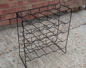 Vintage Retro Plastic and Metal Wine Rack