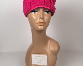 Vintage 1950s Pink Velour Hat