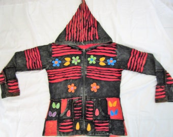 PIXIE HOODED ~ Handmade Colorful Hippie Festival Jacket!